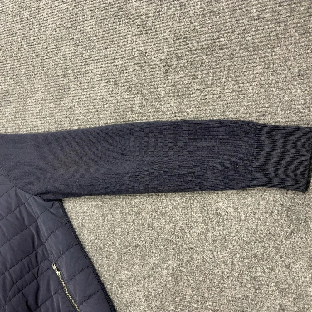 Banana‎ Republic Jacket Mens L Blue Cotton Quilted Hybrid Full Zip Casual
